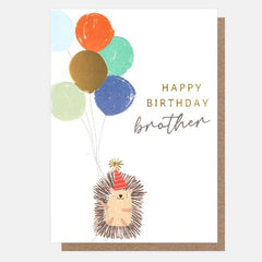 Happy Birthday Brother Hedgehog Card