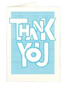 Blue Stripes Thank You Card