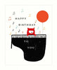 Happy Birthday to You Bear Playing the Piano Card