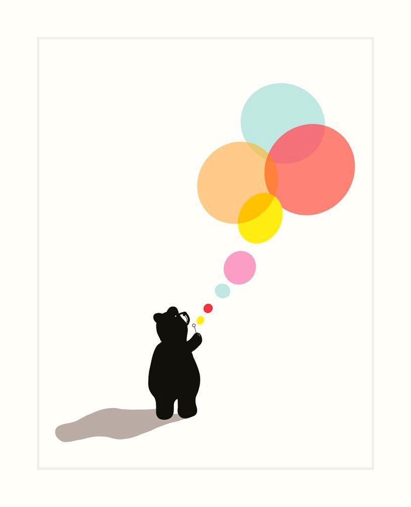 Bear Blowing Bubbles Card