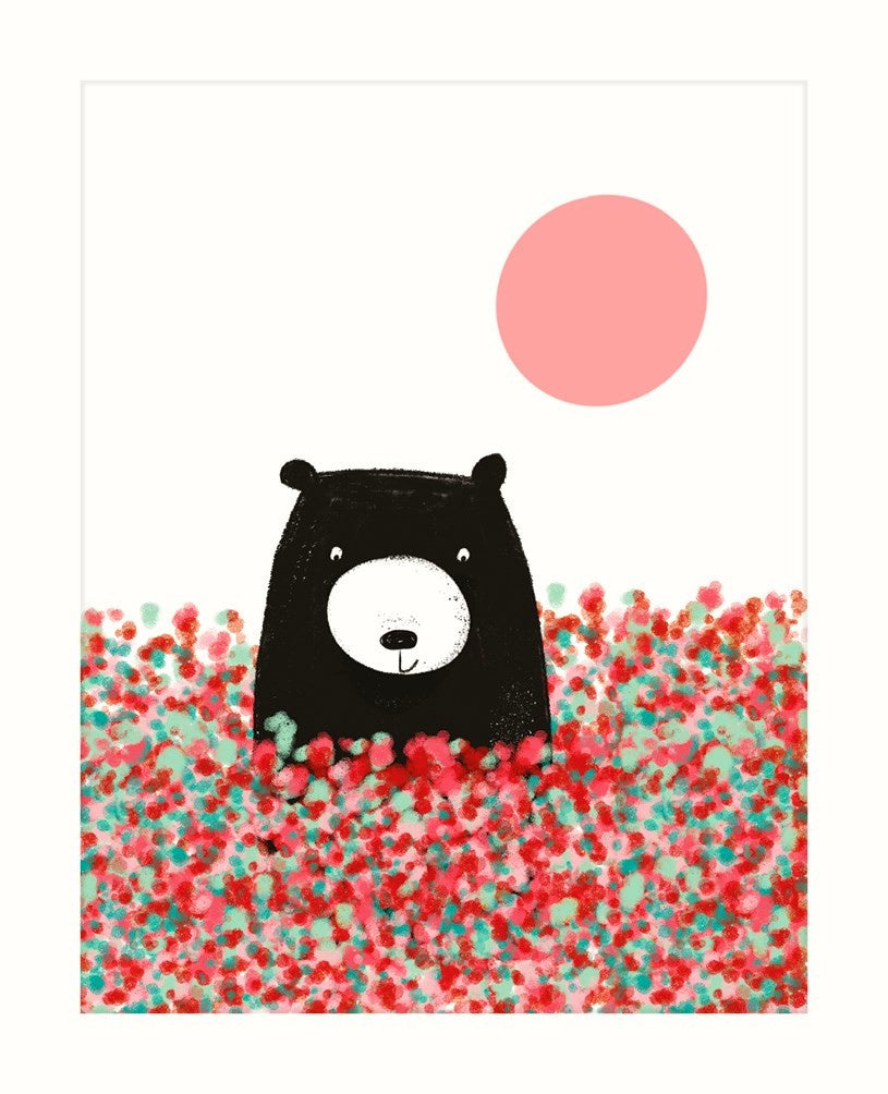 Bear in Flower Meadow Card