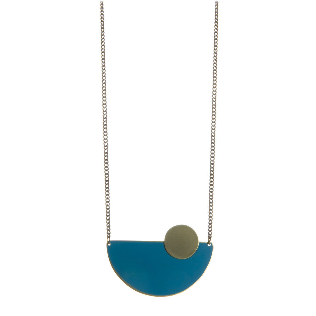 Teal Semi Circle Pendant