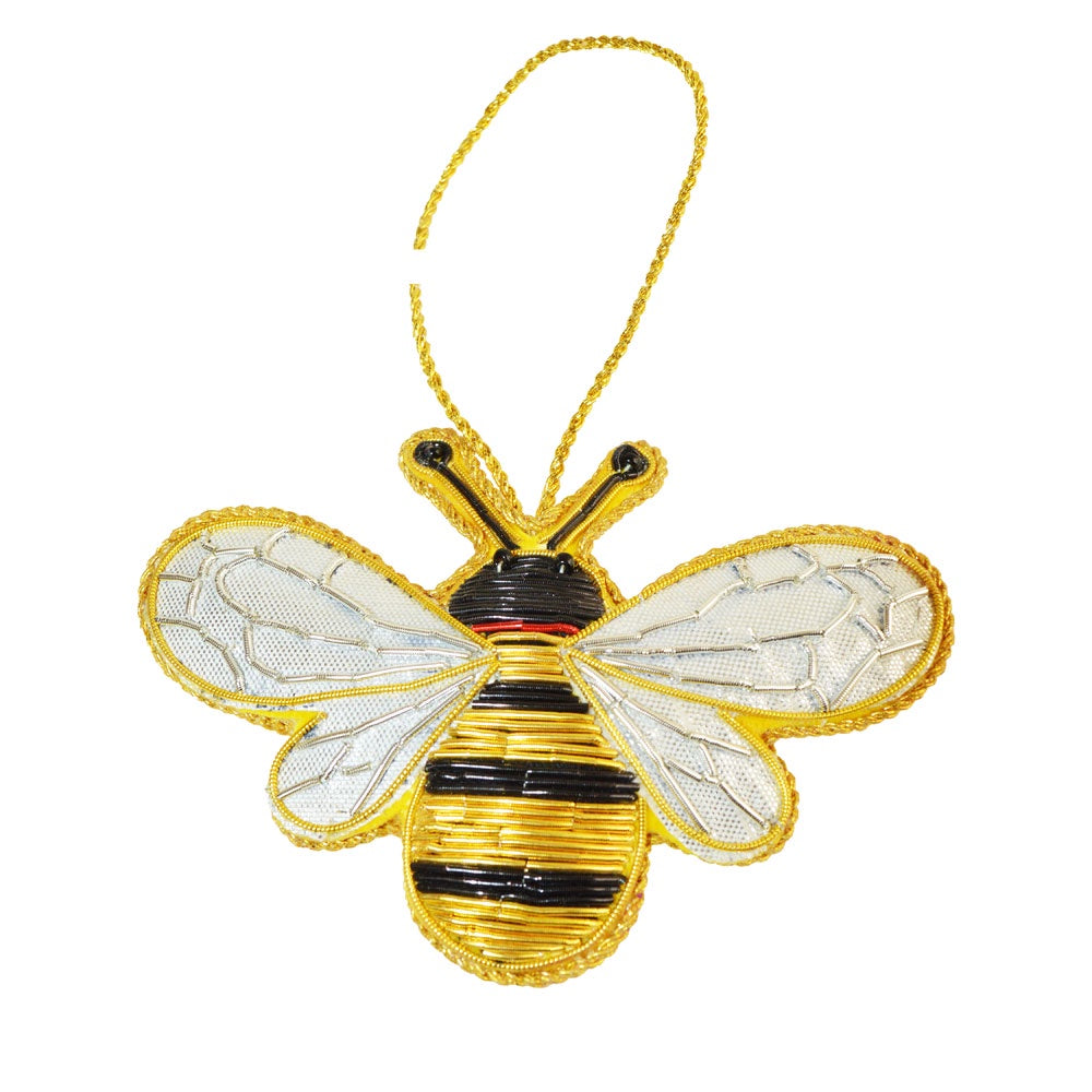 Embroidered Velvet Bee decoration