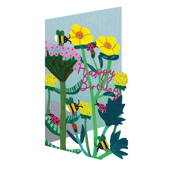 Bees and Ladybirds Lasercut Birthday Card