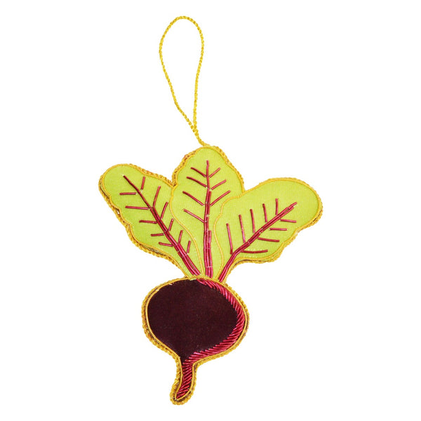 Embroidered Velvet Beetroot Decoration - Paper Tiger