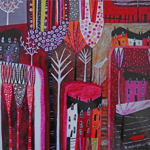 Pink House And Foxy Blank Card