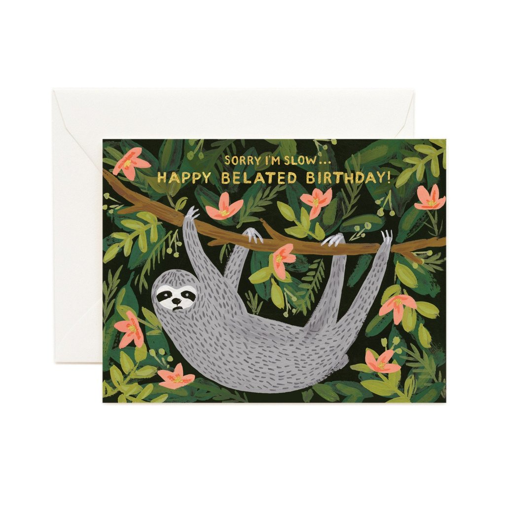 Sloth Belated Birthday Card