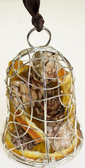Dried Fruit Hanging Bell Decoration - silver