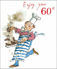 Cooking Quentin Blake 60th Birthday Card