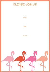 Pack of 8 Flamingo Party Invitations