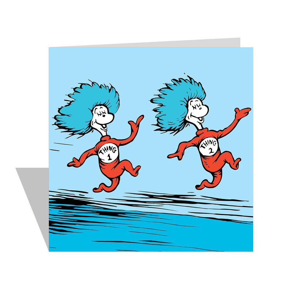 Thing 1 and Thing 2 Cat in the Hat Square Card
