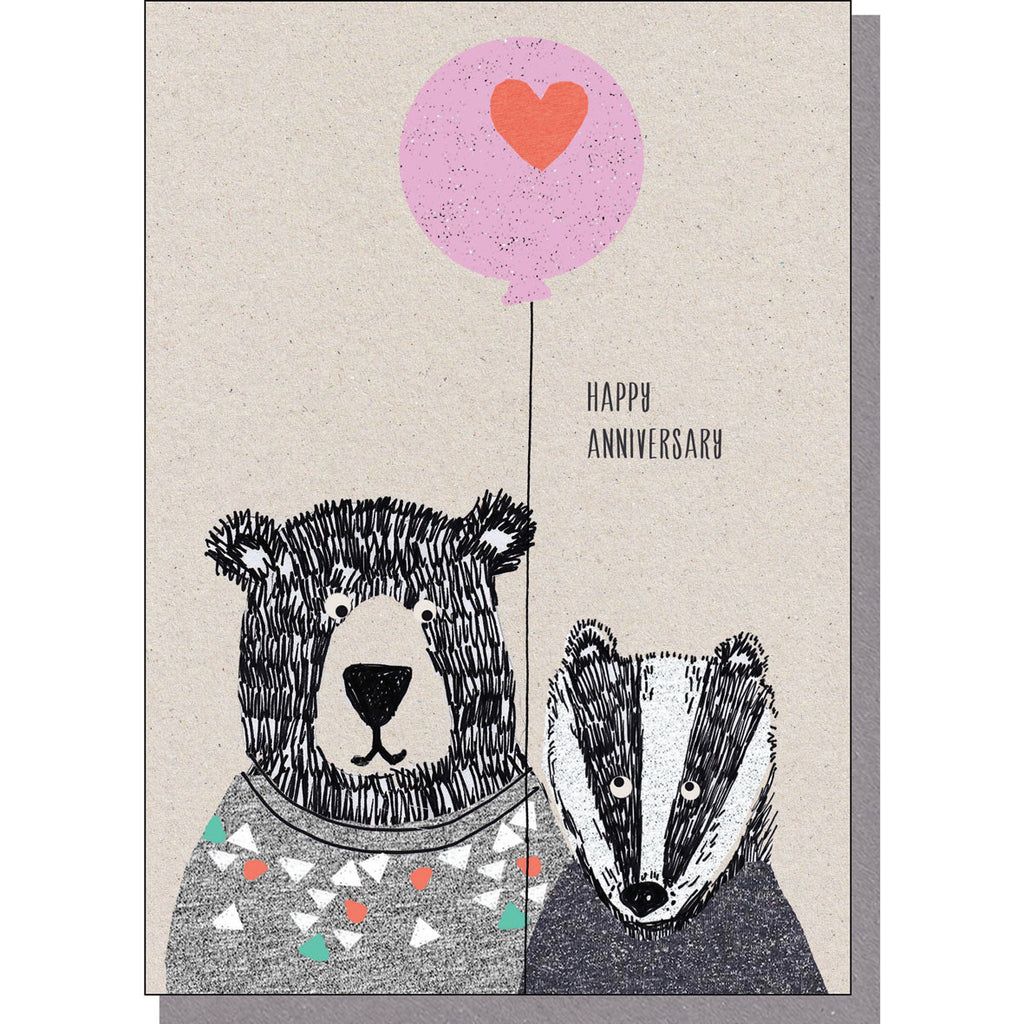 Anniversary Card - Bear and Badger