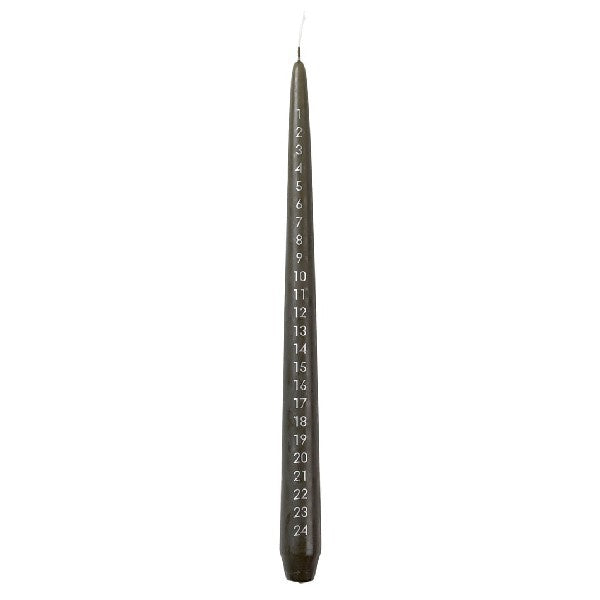 Taper Advent Candle Green With Silver