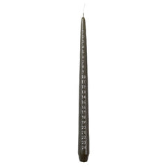 Taper Advent Candle Green With Silver