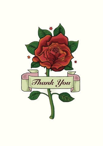 Thank You Rose Tattoo Card