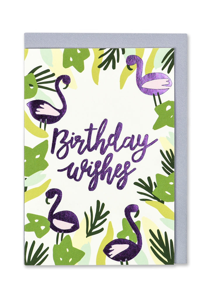 Birthday Wishes Flamingo card