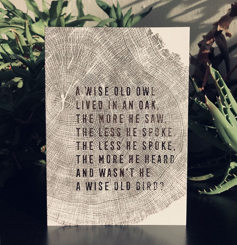 Wise Owl Oak Card