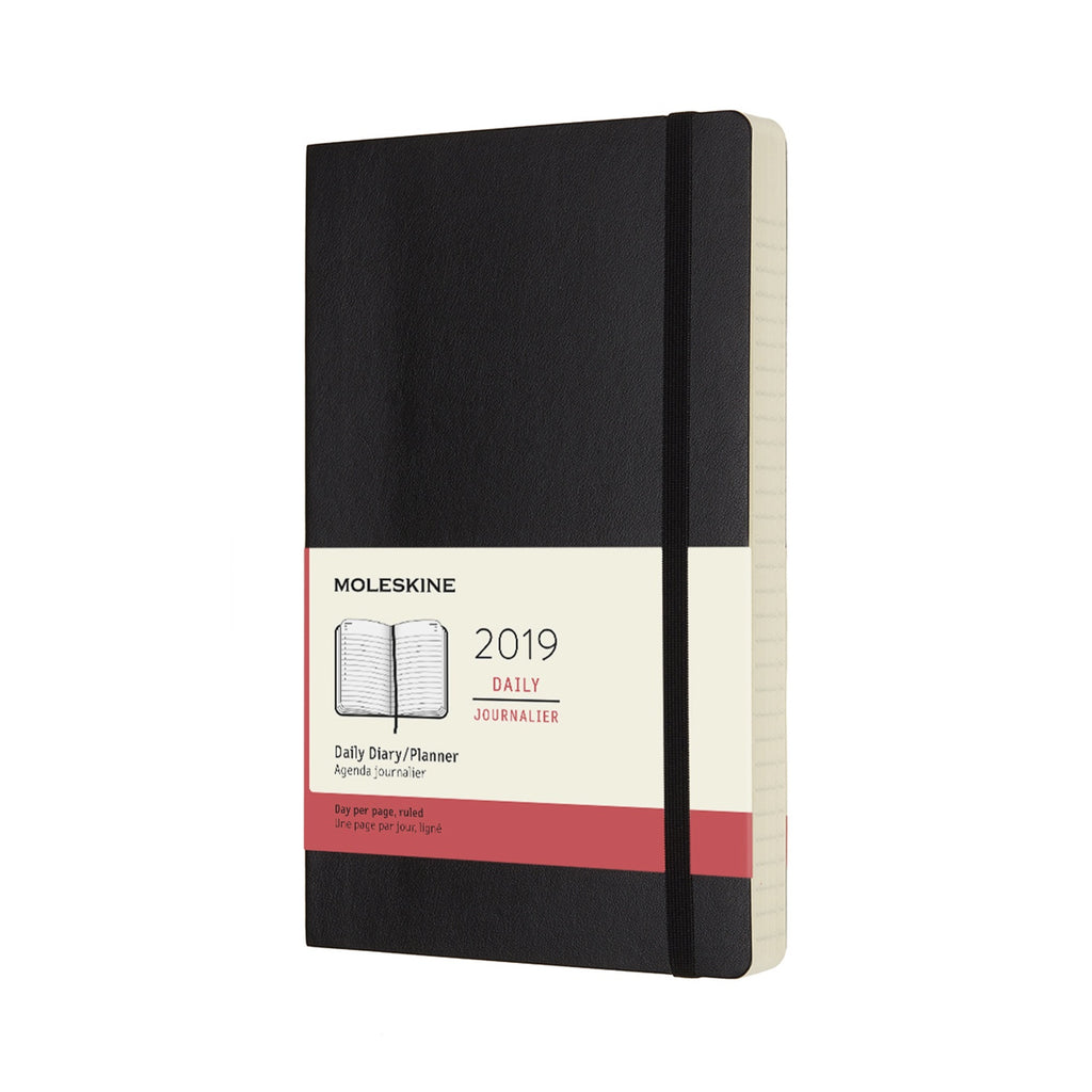2019 Moleskine Large Daily Planner Softcover Black