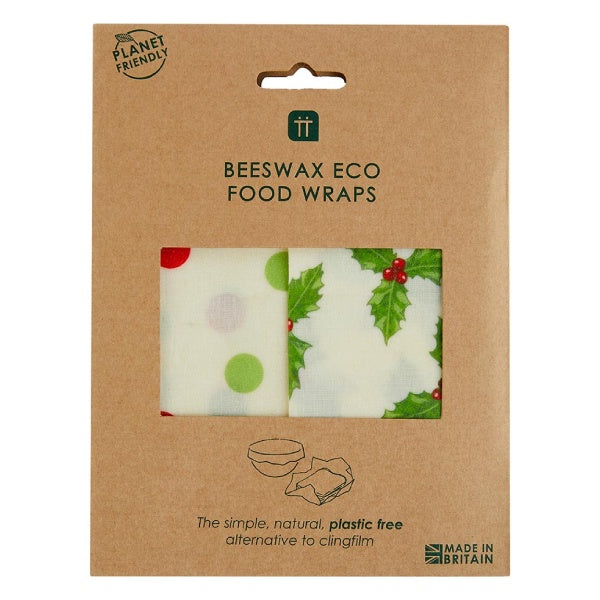 Botanical Holly Beeswax Wraps Pack of 2