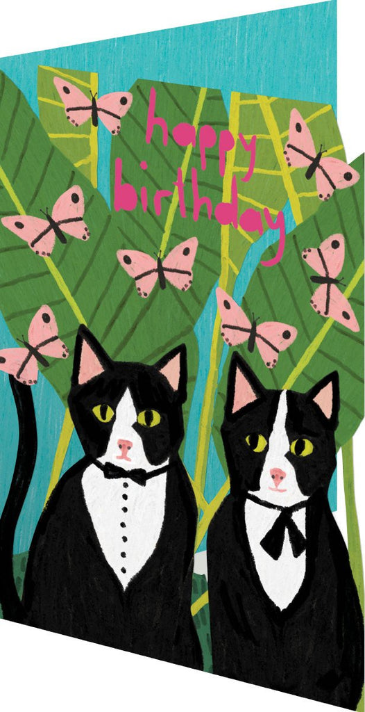 Two Cats Lasercut Birthday Card