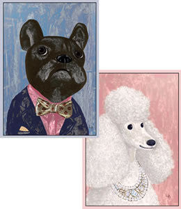 Box of 8 Poodle and French Bulldog Notecards