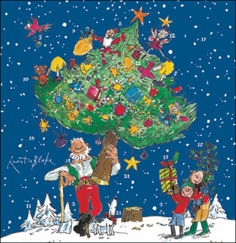 Decorating The Tree by Quentin Blake Advent Card