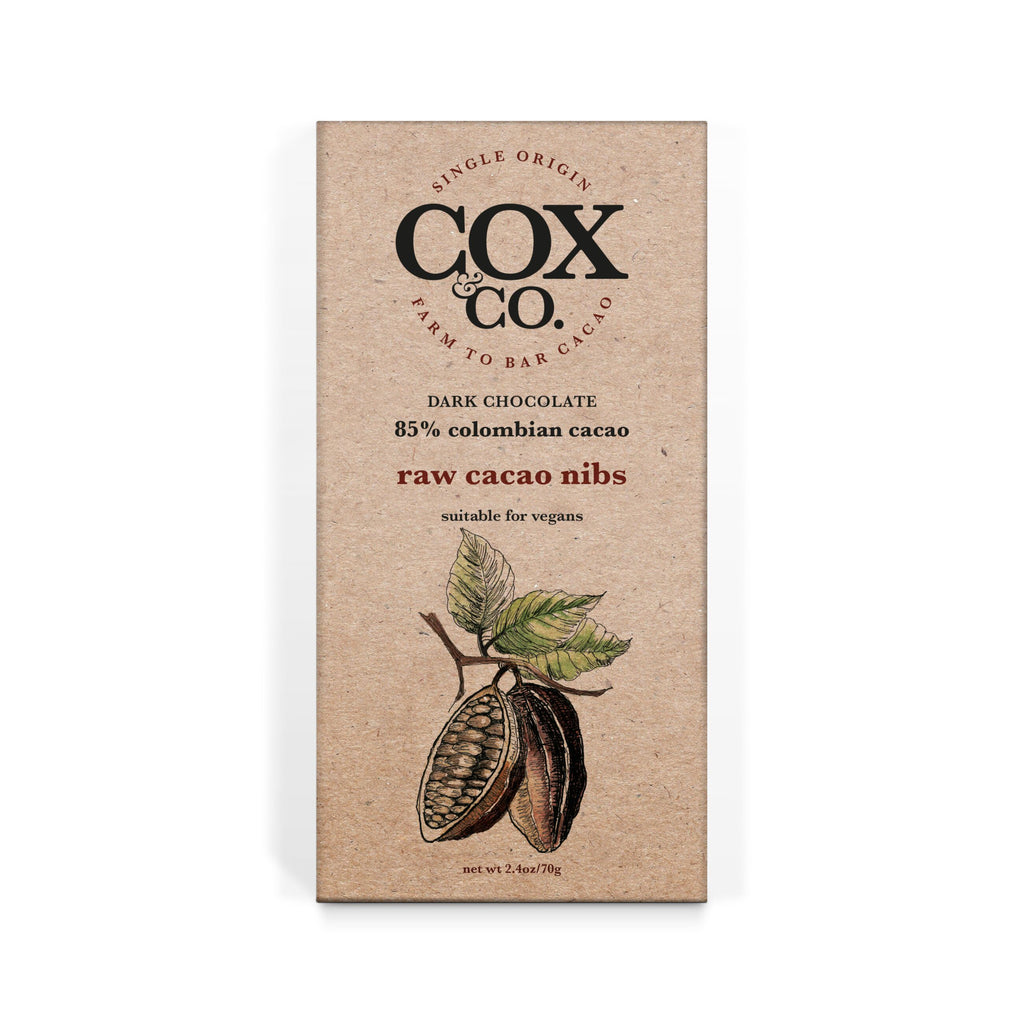 Cox and Co Raw Cacao Nibs Chocolate Bar 70g
