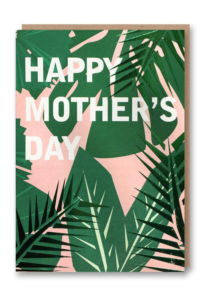 Happy Mother's Day Tropical Leaves Card