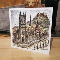 West End St John’s Church Corner Lothian Road Sketcher Card