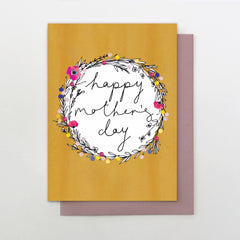 Mother's Day Floral Wreath Card