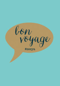 Bon Voyage See You Blue Leaving Card