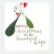 Beautiful Wife Mistletoe Christmas Card