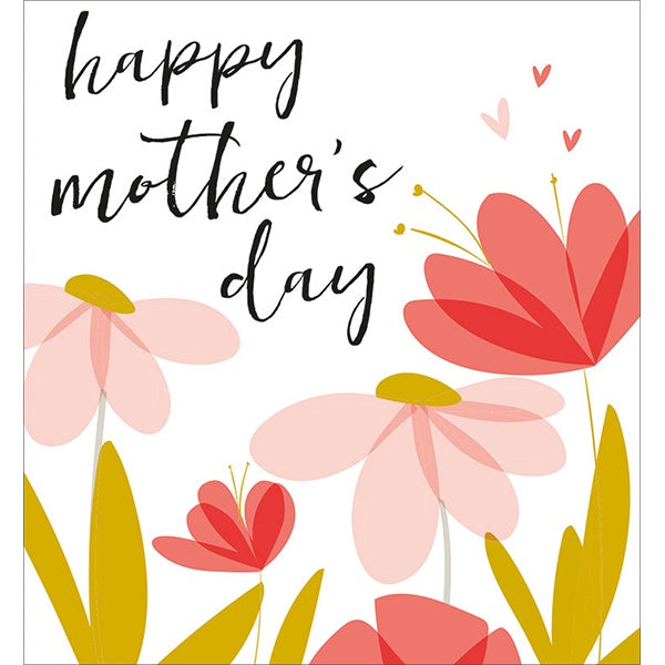 Happy Mother's Day Script Flowers Card