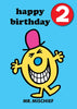 Mr Men Age 2 Badge Birthday Card