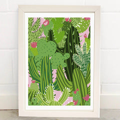 Cacti on Pink A3 Print