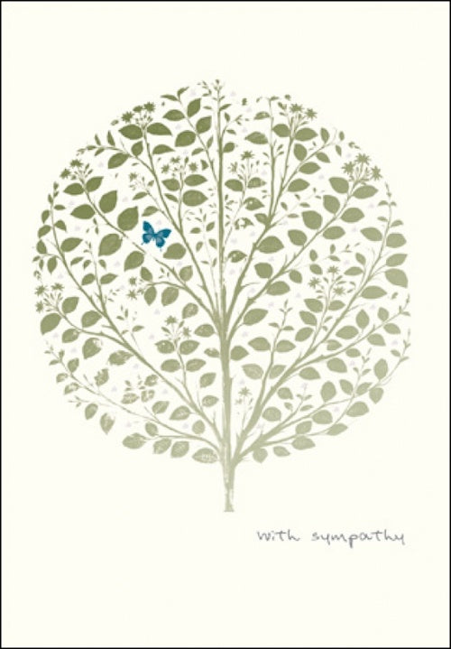 With Sympathy Butterfly Tree Card