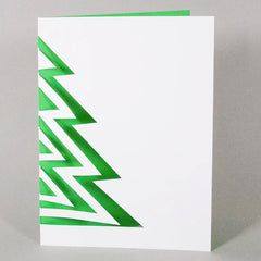 Green Cut Out Christmas Tree Card