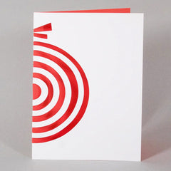 Red Cut Out Bauble Christmas Card