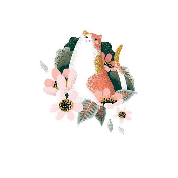 Cat and Flowers Card