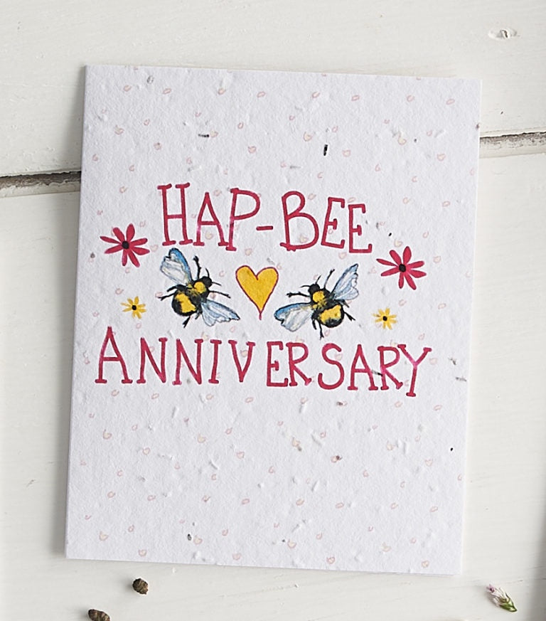 Hap-Bee Anniversary Seed Card