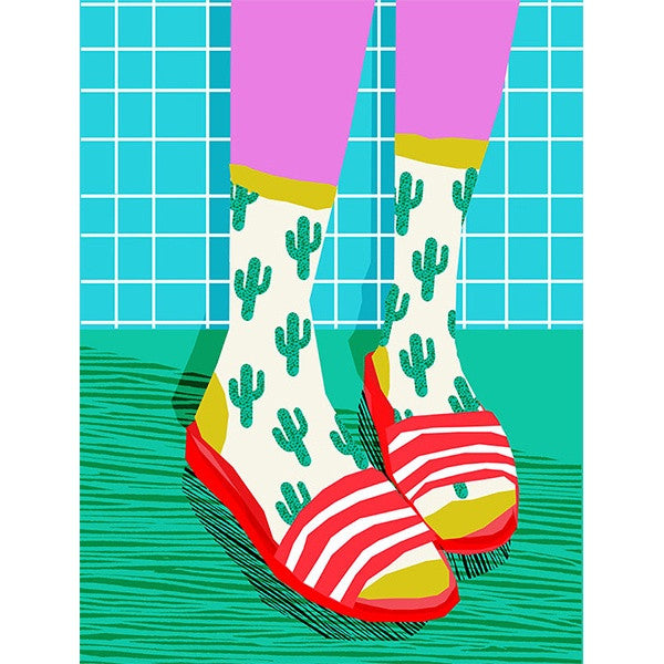 Cactus Socks and Sliders Card