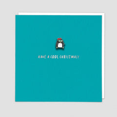 Have a Cool  Christmas! Penguin Enamel Pin Badge Card