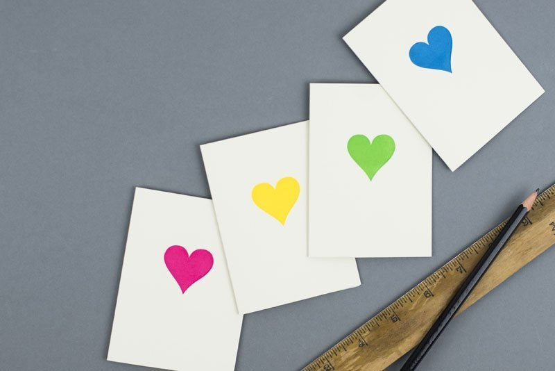 Neon Heart Pack of 8 Note Cards