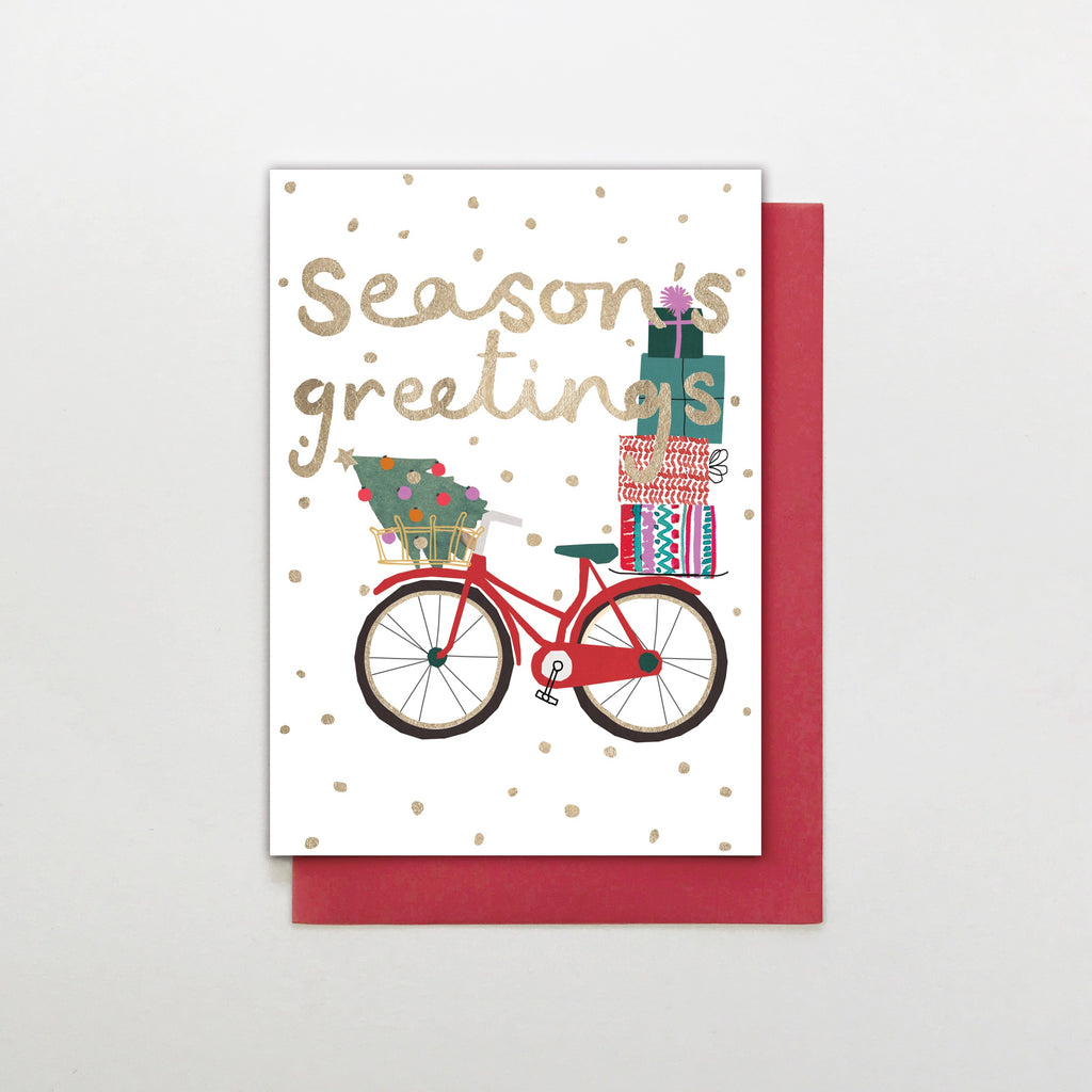 Seasons Greeting Bicycle Christmas Card