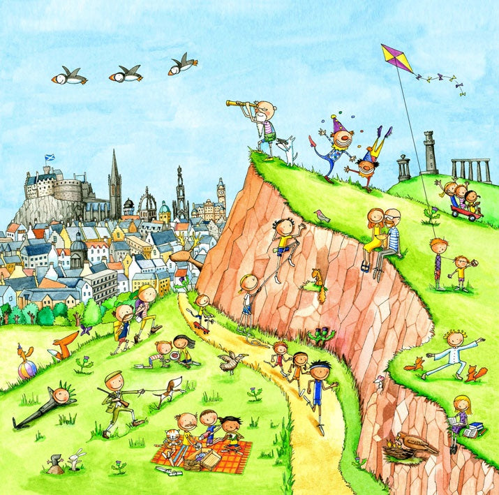A View Of Salisbury Crags Gingerpaws Square Card