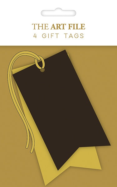 Black and Gold Gift Tags Pack of 4