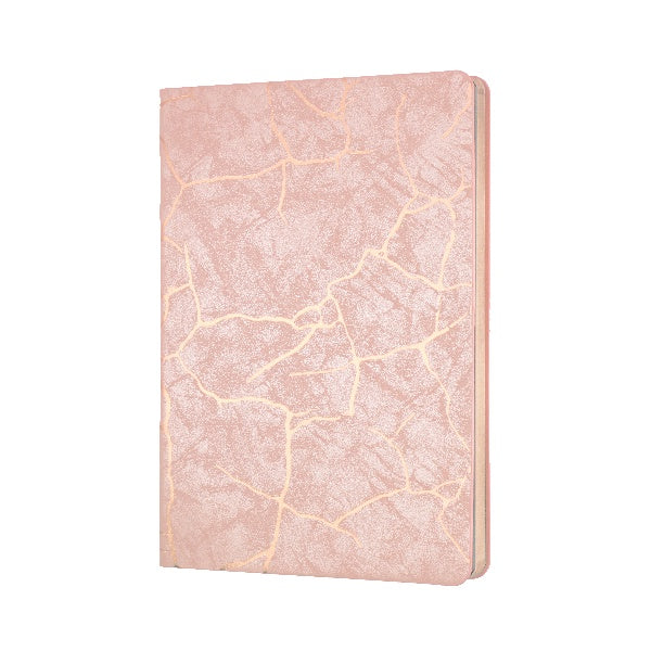 Pink Marbled A5 Ruled Notebook