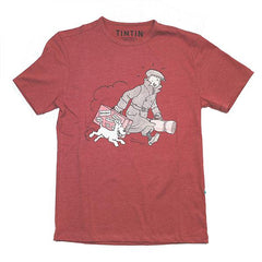 Tintin and Snowy with Luggage Kids T-Shirt Red