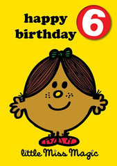 Little Miss Age 6 Badge Birthday Card