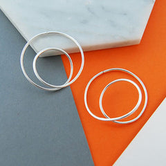 Spring Silver Hoop Earrings